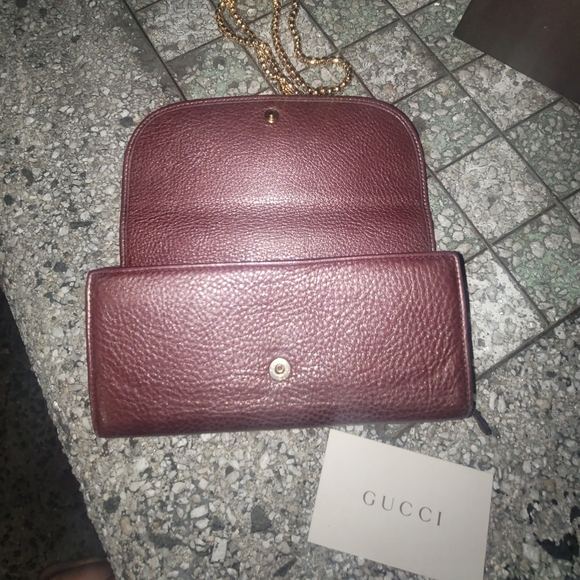 Gucci GG Interlocking 1973 Leather Purple Chain Wallet Authentic Brand New - Picture 14 of 17